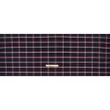 Cotton Oxford Shirting - Dark Navy, Rose Pink and White Windowpane Plaid - Deadstock