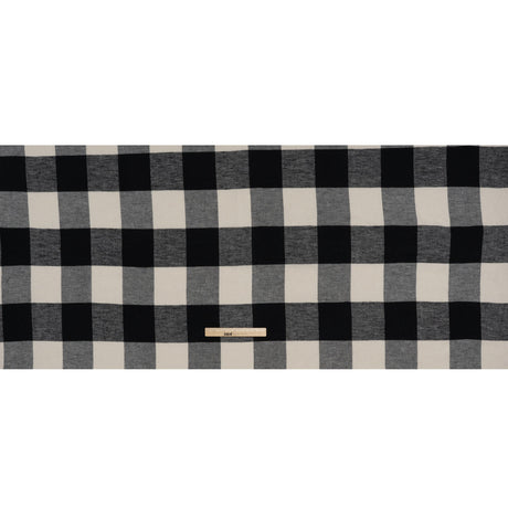Cotton Twill Flannel - Black and Ecru Buffalo Check - Deadstock