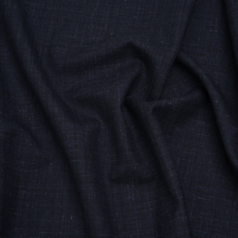Wool and Alpaca Suiting Made in Italy - Heathered Dark Indigo - Deadstock