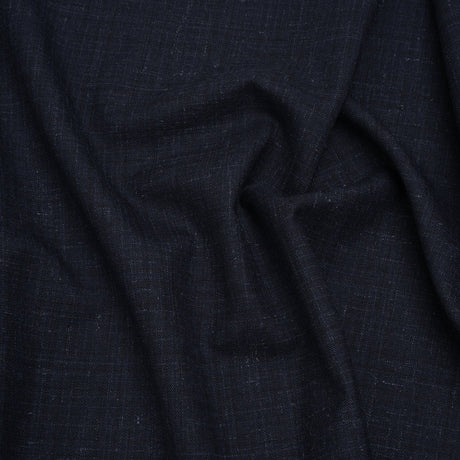 Wool and Alpaca Suiting Made in Italy - Heathered Dark Indigo - Deadstock