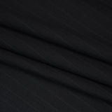 Wool Twill Suiting Made in Italy - Black Tonal Stripes - Deadstock