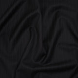 Wool Twill Suiting Made in Italy - Black Tonal Stripes - Deadstock
