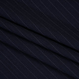 Wool Suiting Made in Italy - Navy and Pale Blue Pinstripes - Deadstock