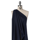 Wool Suiting Made in Italy - Navy and Pale Blue Pinstripes - Deadstock