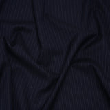Wool Suiting Made in Italy - Navy and Pale Blue Pinstripes - Deadstock