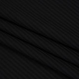 Wool Twill Suiting Made in Italy - Black on Black Stripes - Deadstock