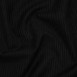 Wool Twill Suiting Made in Italy - Black on Black Stripes - Deadstock