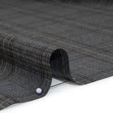 Wool Suiting Made in Italy - Gray, Charcoal and Brown Plaid - Deadstock