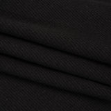 Stretch Brushed Double Face 2x2 Rib Knit - Black - Deadstock