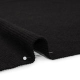 Stretch Brushed Double Face 2x2 Rib Knit - Black - Deadstock