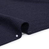 Stretch Brushed Double Face 2x2 Rib Knit - Navy - Deadstock