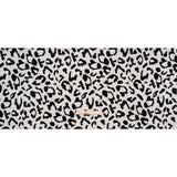 Stretch Cotton 2x2 Rib Knit Print - Black and White Big Leopard Spots - Deadstock