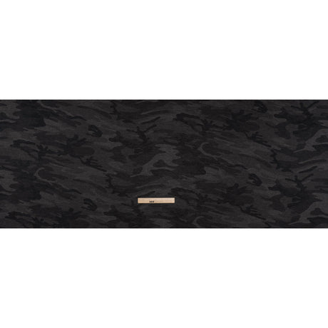 Lightweight Polyester Jersey Print - Black and Charcoal Subtle Camouflage - Deadstock