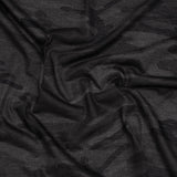 Lightweight Polyester Jersey Print - Black and Charcoal Subtle Camouflage - Deadstock