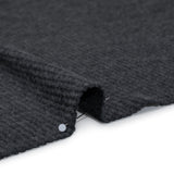 Brushed Polyester 2x2 Rib Knit - Anthracite Gray - Deadstock