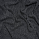 Brushed Polyester 2x2 Rib Knit - Anthracite Gray - Deadstock