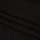 Brushed Cozy Stretch Viscose 2x2 Rib Knit - Faded Black - Deadstock