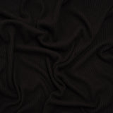 Brushed Cozy Stretch Viscose 2x2 Rib Knit - Faded Black - Deadstock