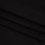 Brushed Cozy Stretch Viscose 2x2 Rib Knit - Black - Deadstock