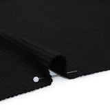 Brushed Cozy Stretch Viscose 2x2 Rib Knit - Black - Deadstock