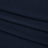 Brushed Cozy Stretch Viscose 2x2 Rib Knit - Navy - Deadstock