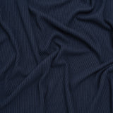 Brushed Cozy Stretch Viscose 2x2 Rib Knit - Navy - Deadstock