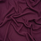 Brushed Cozy Stretch Viscose 2x2 Rib Knit - Plum - Deadstock