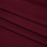 Brushed Cozy Stretch Viscose 2x2 Rib Knit - Wine - Deadstock