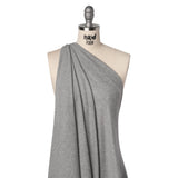 Brushed Cozy Stretch Viscose 2x2 Rib Knit - Light Gray - Deadstock