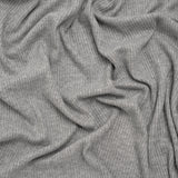 Brushed Cozy Stretch Viscose 2x2 Rib Knit - Light Gray - Deadstock