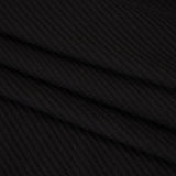Stretch Viscose 2x2 Ribbed Sweater Knit - Black - Deadstock
