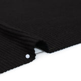 Stretch Viscose 2x2 Ribbed Sweater Knit - Black - Deadstock