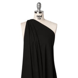 Stretch Viscose 2x2 Ribbed Sweater Knit - Black - Deadstock