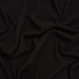 Stretch Viscose 2x2 Ribbed Sweater Knit - Black - Deadstock
