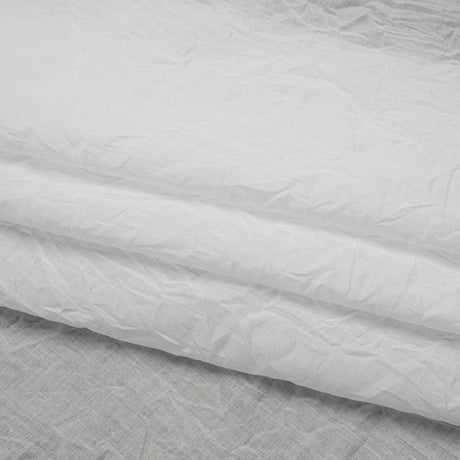 Crinkled Lightweight Cotton Woven - White PFD - Deadstock