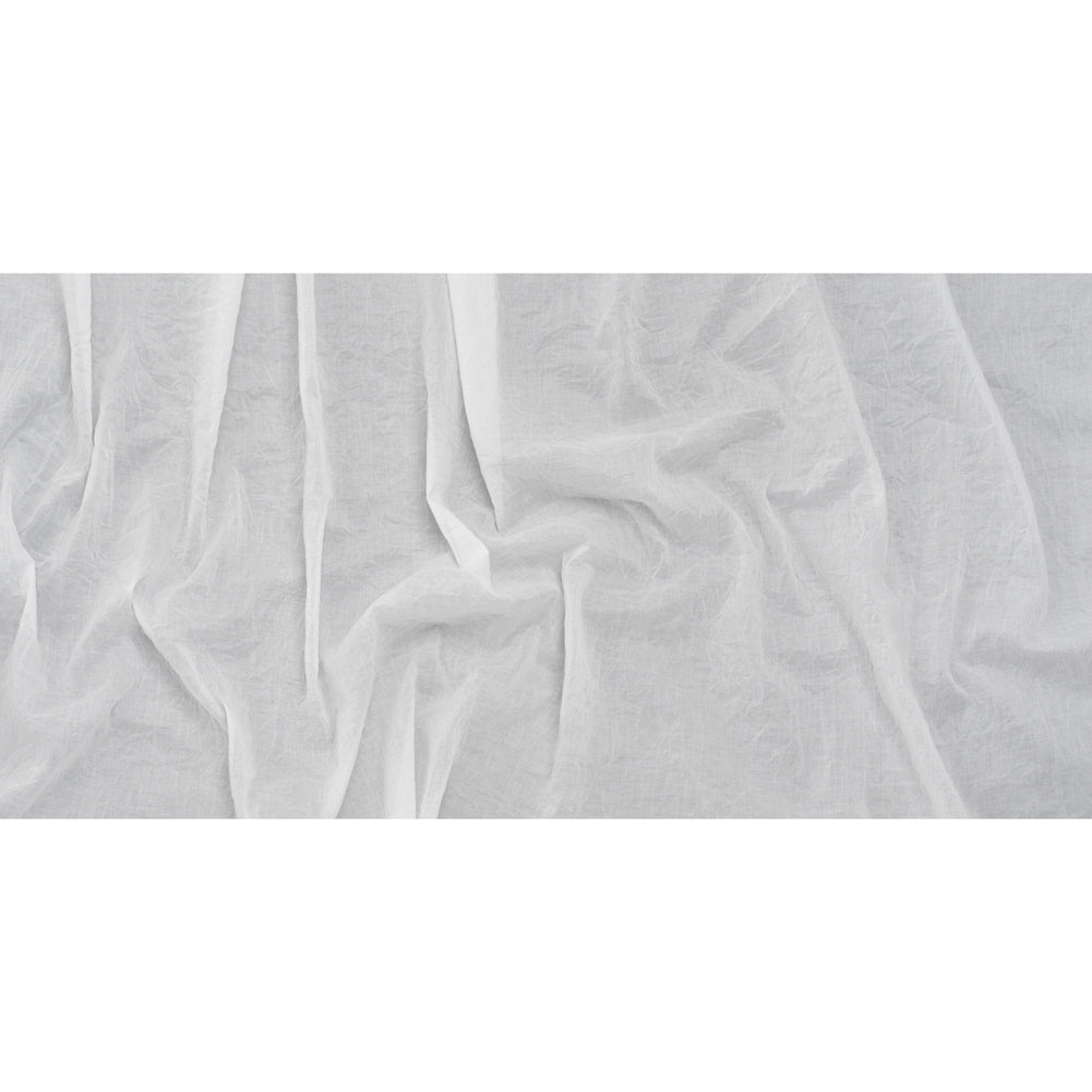 Crinkled Lightweight Cotton Woven - White PFD - Deadstock