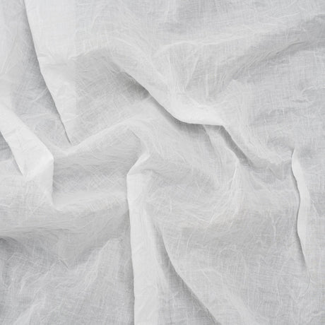 Crinkled Lightweight Cotton Woven - White PFD - Deadstock