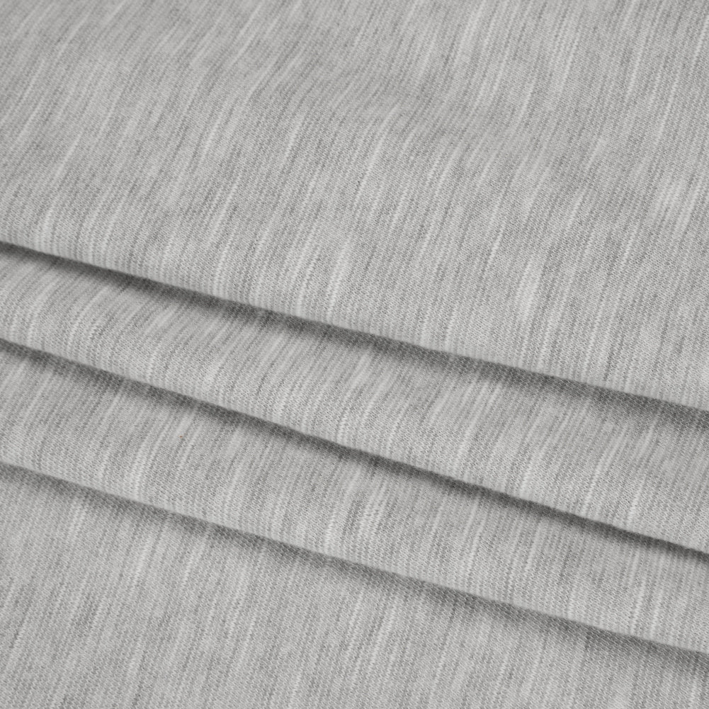 Slubbed Cotton and Polyester Jersey - Heathered Gray - Deadstock