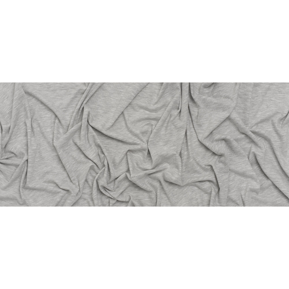 Slubbed Cotton and Polyester Jersey - Heathered Gray - Deadstock
