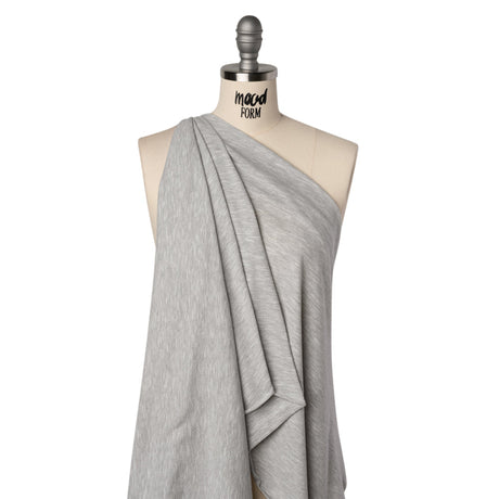 Slubbed Cotton and Polyester Jersey - Heathered Gray - Deadstock