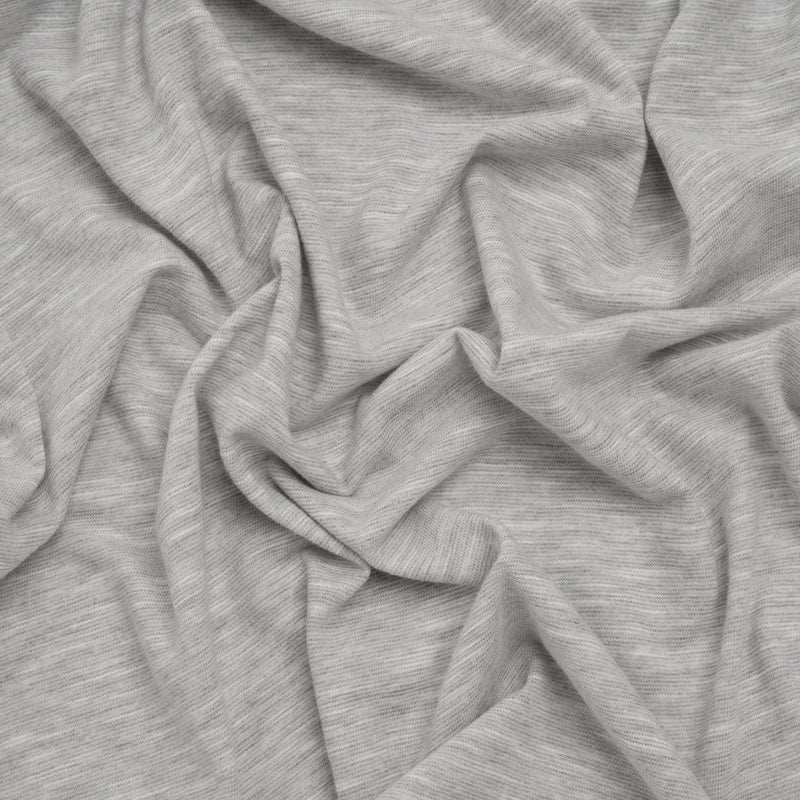 Slubbed Cotton and Polyester Jersey - Heathered Gray - Deadstock