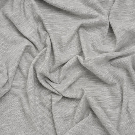 Slubbed Cotton and Polyester Jersey - Heathered Gray - Deadstock