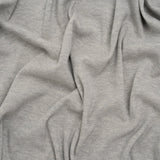 Cotton and Polyester 1x1 Rib Knit - Heathered Light Gray - Deadstock