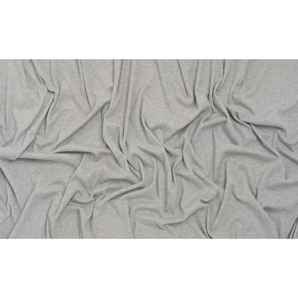 Cotton and Polyester 1x1 Rib Knit - Heathered Warm Gray - Deadstock