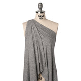 Cozy Brushed Stretch Rayon Sweater Knit - Heathered Light Gray - Deadstock