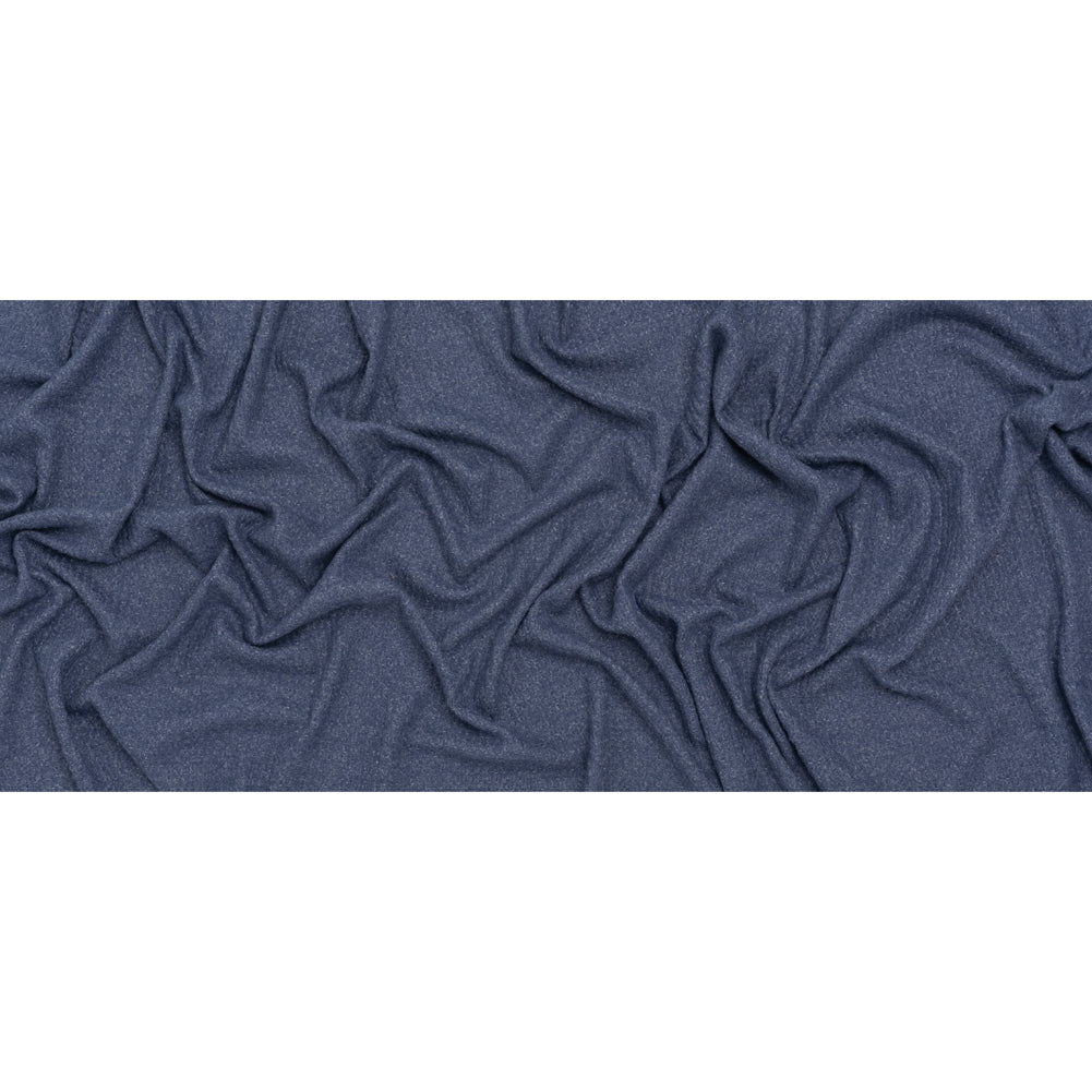 Brushed Stretch Rayon and Polyester Waffle Sweater Knit - Heathered Cadet Blue - Deadstock