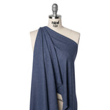 Brushed Stretch Rayon and Polyester Waffle Sweater Knit - Heathered Cadet Blue - Deadstock
