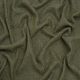 Brushed Stretch Rayon and Polyester Waffle Sweater Knit - Heathered Moss Green - Deadstock