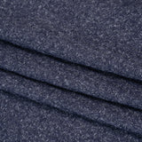 Brushed Stretch Rayon and Polyester Waffle Sweater Knit - Heathered Navy Blue - Deadstock