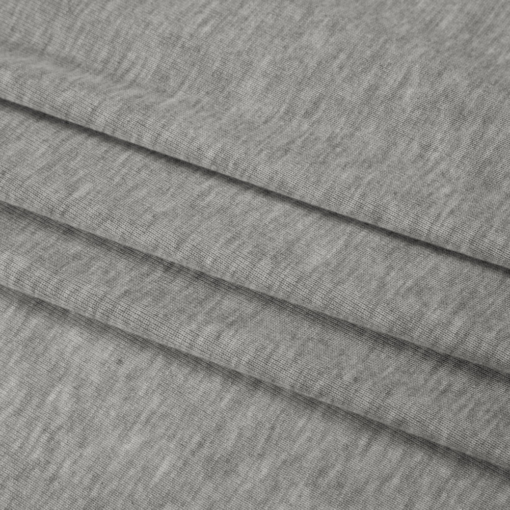 Polyester 1x1 Rib Knit - Heathered Gray - Deadstock